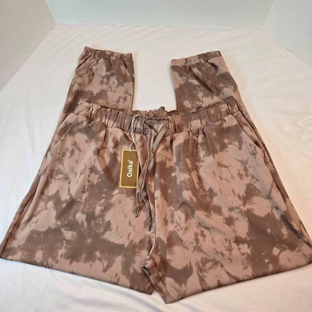 OALKA Joggers -Taupe Tie Dye  Sz: XXL - Picture 2 of 7